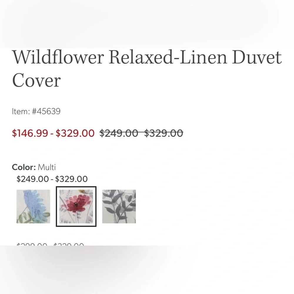 Garnet Hill Relaxed-Linen Duvet Covet - King/Cal King - Picture 11 of 12